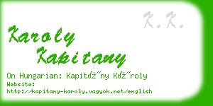 karoly kapitany business card